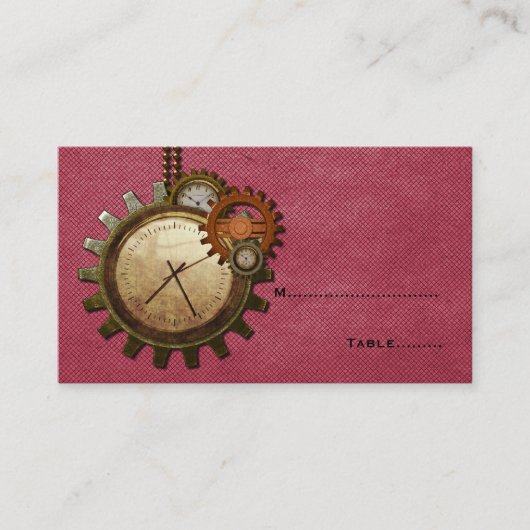 De Placement Carte vintage Horloge, Rose (Devant)