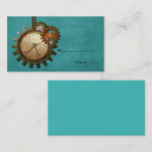 De Placement Carte vintage Horloge, Turquoise (Devant / Derrière)