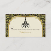 De Placement Chandelier Art Déco noir, carte mariage or (Dos)