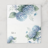 De Placement Charmant Blue Hydrangea Table Place Carte (Extérieur déplié)