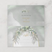 De Placement Chic aquarelle verdure et cadre or carte place (Extérieur déplié)