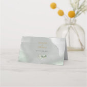 De Placement Chic aquarelle verdure et cadre or carte place (Dos)