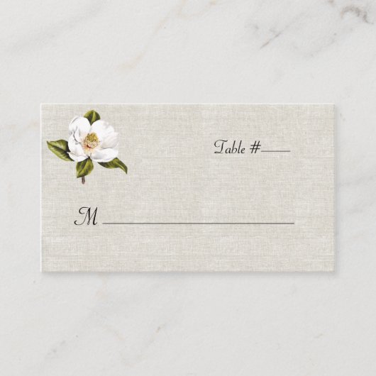 De Placement Chic blanc Magnolia Mariage carte d'escorte (Devant)