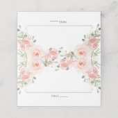 De Placement Chic Blush Rose Floral Or Nom d'hôte Carte Place (Extérieur déplié)