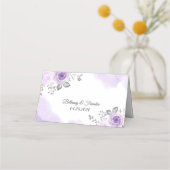 De Placement Chic Pastel Fleurs violettes Mariage Carte Place (Dos)