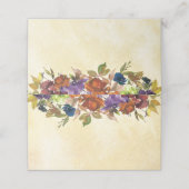 De Placement Chute Florale Violet Brûlé Orange Jaune Carte Plac (Extérieur déplié)