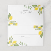 De Placement Citron Mariage Carte Place Foliage Rustique Citrus (Extérieur déplié)
