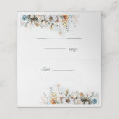 De Placement Citrouille blanc avec carte Mariage Fleur sauvage (Extérieur déplié)