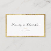 De Placement Classic Élégance Script Simple Mariage Carte Place (Dos)