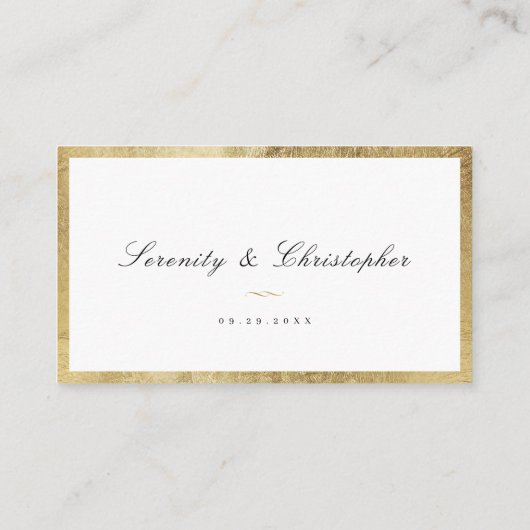 De Placement Classic Élégance Script Simple Mariage Carte Place (Dos)