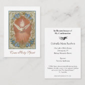 De Placement Confirmation Carte religieuse Saint-Esprit Dove Pl (Devant / Derrière)