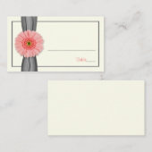 De Placement Coral Gerbera Daisy Gris Ribbon Mariage Carte Plac (Devant / Derrière)