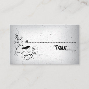 De Placement Corbeau et crâne Carte d'escorte mariage gothique