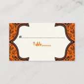 De Placement Crânes damask orange noir Halloween carte place (Dos)