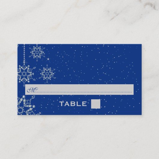 De Placement Cristal snowflakes bleu mariage carte place (Devant)