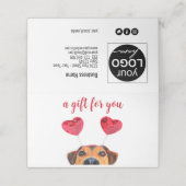 De Placement Cute Fun Dog Headband Valentine's Day Carte cadeau (Extérieur déplié)