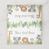 De Placement Cute Safari Animaux Anniversaire Carte Place (Extérieur déplié)