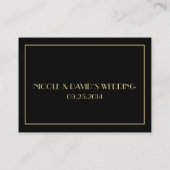 De Placement Décor élégant mariage noir carte place (Dos)