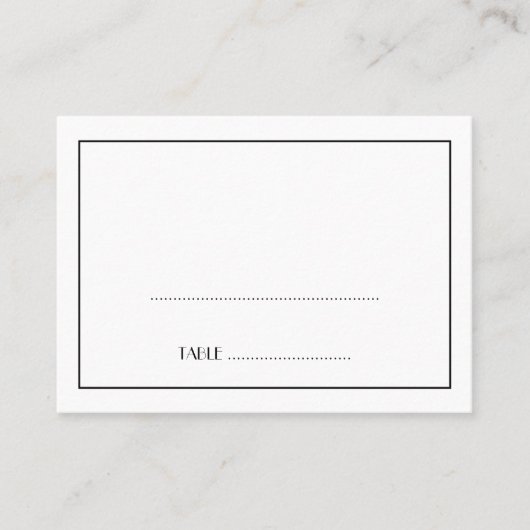 De Placement Décor élégant mariage noir carte place (Devant)