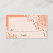 De Placement Dentelle blanche avec perles corail mariage carte (Dos)