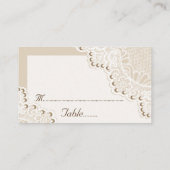 De Placement Dentelle blanche avec perles mariage carte (Dos)