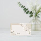 De Placement Dentelle blanche avec perles mariage carte (Debout devant)