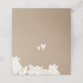 De Placement Dentelle Kraft avec Coeurs roses Carte Mariage (Extérieur déplié)