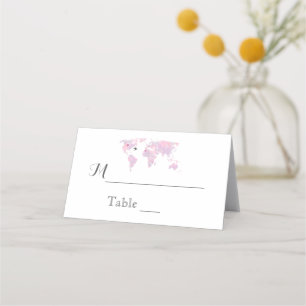 De Placement Destination Mariage Voyage Aquarelle Carte du mond