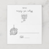 De Placement DIsco balle tour champagne Mariage Carte place (Extérieur déplié)