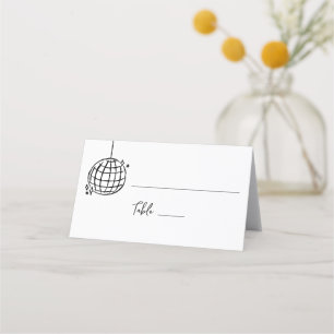 De Placement DIsco balle tour champagne Mariage Carte place