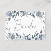 De Placement Dusty Blue Flowers Mariage Réservé Carte Place (Devant)