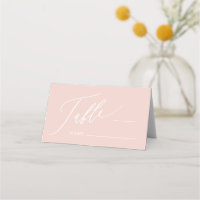 Dusty Pink Cross Girl Baptism Plaqué Carte Place