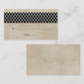 De Placement Ebony Rustique Quatrefoil Mariage Carte Place (Devant / Derrière)