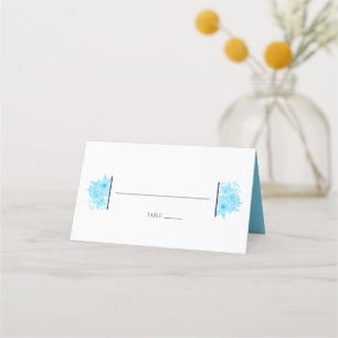 De Placement Elégant bleu aquarelle Floral Mariage Carte Place