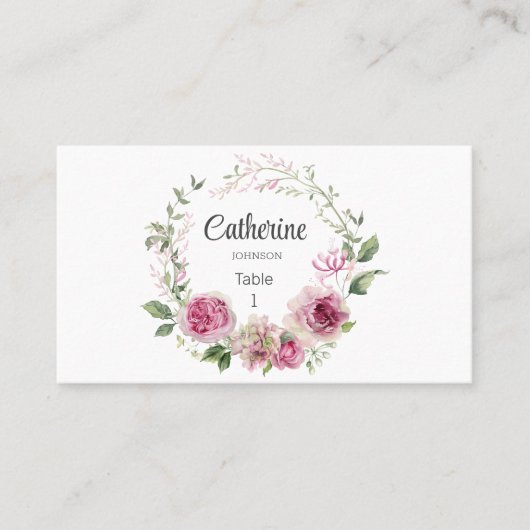 De Placement Elégant Escort Rose Peony Mariage Carte Place (Devant)