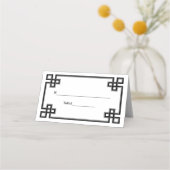 De Placement Élégant noir fantaisie grecque clé carte d'escorte (Dos)