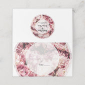 De Placement Elégant Pink Peonies Mariage Carte Place (Extérieur déplié)