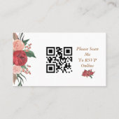 De Placement Elégant rouge floral Rustique mariage carte RSVP (Dos)