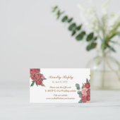 De Placement Elégant rouge floral Rustique mariage carte RSVP (Debout devant)