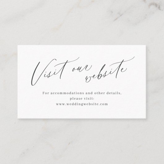 De Placement Élégant script minimaliste site Web Insérer carte (Devant)