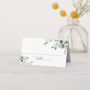De Placement Elégante Aquarelle Verdure Carte Place Pliée