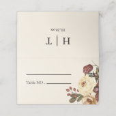 De Placement Elégante Automne Automne Floral Mariage Carte Plac (Extérieur déplié)