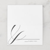 De Placement Élégante calligraphie noir blanc Mariage carte pla (Extérieur déplié)