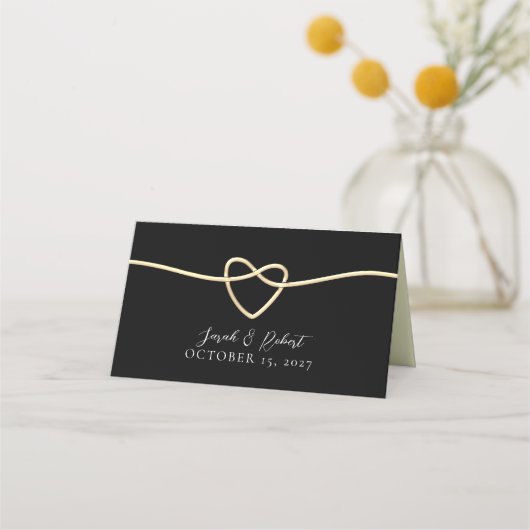 De Placement Elégante carte Mariage Black Gold (Dos)