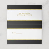 De Placement Elégante carte Mariage Black White Gold (Extérieur déplié)