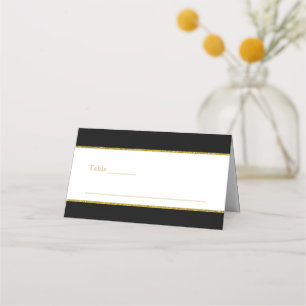 De Placement Elégante carte Mariage Black White Gold