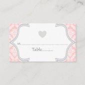 De Placement Elégante carte mariage damassé rose, gris (Dos)