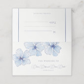 De Placement Elégante Carte Mariage Fleurs Bleues (Extérieur déplié)