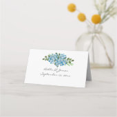 De Placement Elégante carte Mariage Floral Hydrangea Blue (Dos)