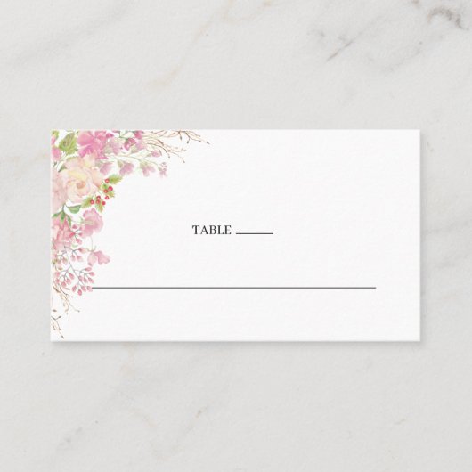 De Placement Élégante carte Mariage floral rose (Devant)